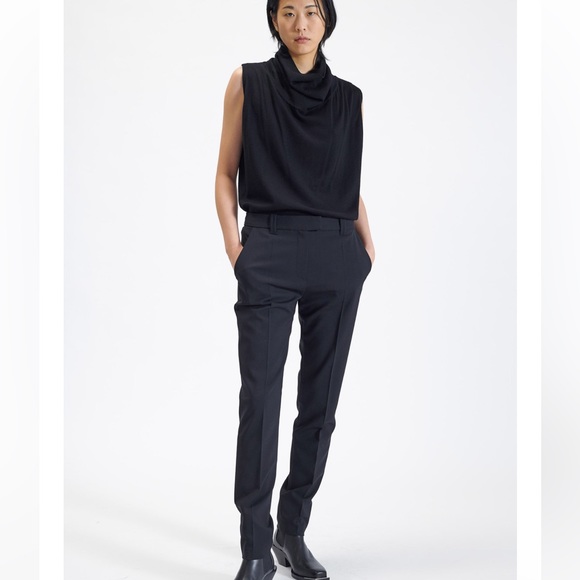 Barbara Bui Roxy wool trousers black tan red houndstooth stripe Paris two tone - Picture 1 of 15